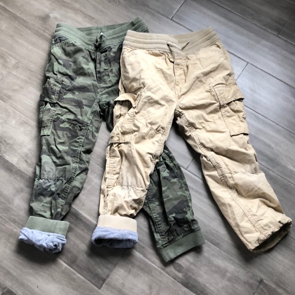 boys lined cargo pants